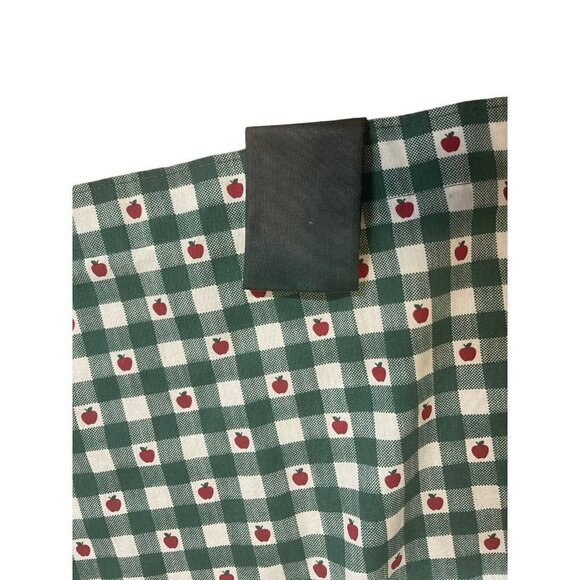 1 Vtg Curtain Valance Apples White Green Plaid JC Penney Tabs 84” - Picture 3 of 6